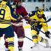 Michigan freshman right wingman Andrew Copp tries to score in the third period of the game against Ferris State on Friday, Mar. 1. Daniel Brenner I AnnArbor.com